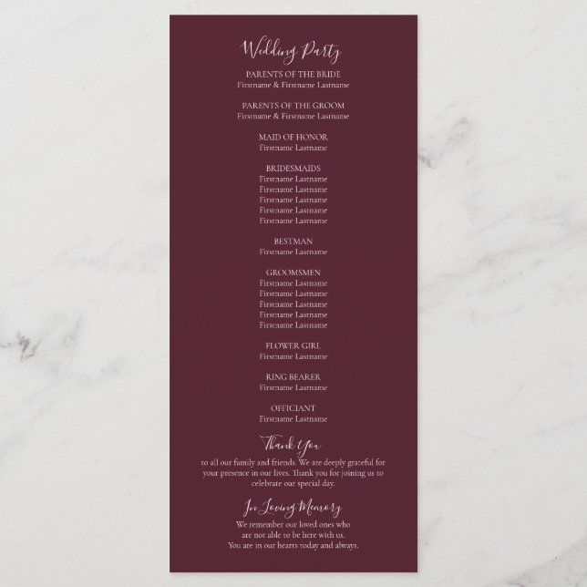 Programa Rustic Maple Leaf Fall Wedding Program (Reverso)