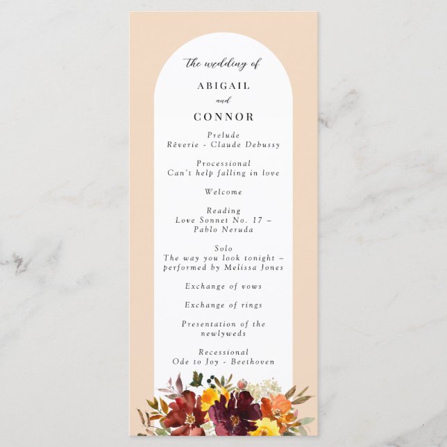 Programa Rustic Marsala Naranja quemado caída Wreath (Anverso)