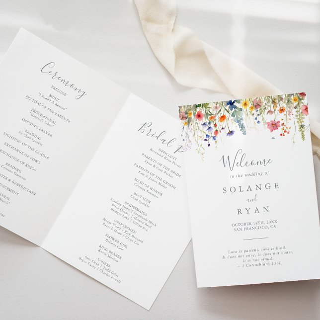 Programa Rustic Meadow Botanical Folded Wedding (Subido por el creador)