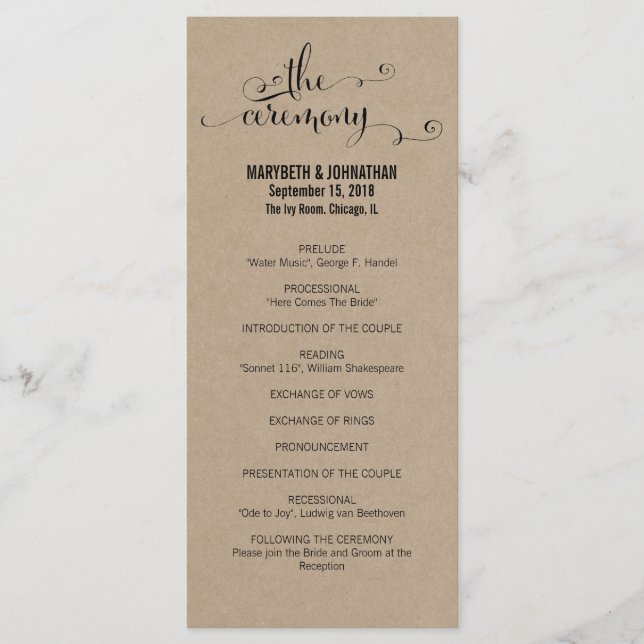 Programa Rustic Modern We Do Script Wedding (Anverso)