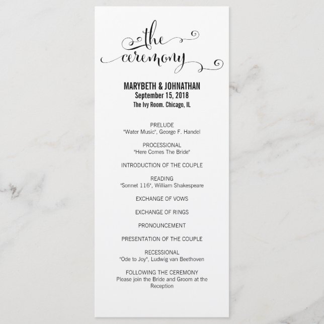 Programa Rustic Modern We Do Script Wedding (Anverso)