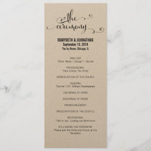 Programa Rustic Modern We Do Script Wedding