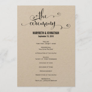 Programa Rustic Modern We Do Script Wedding