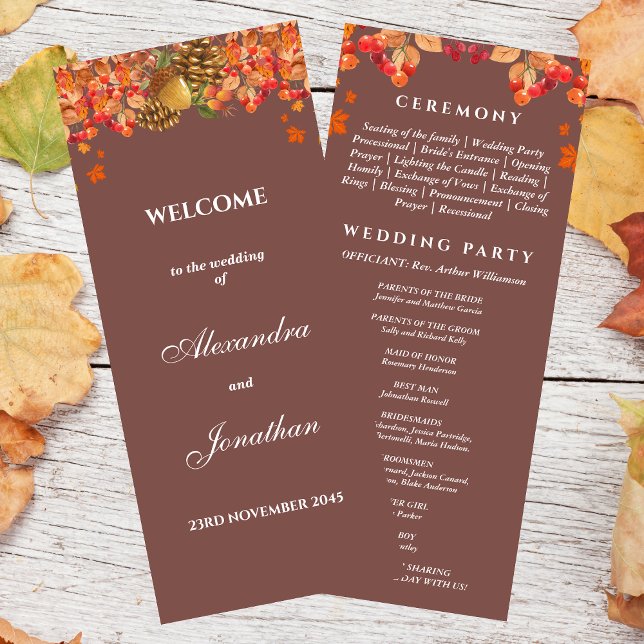 Programa Rustic Otoño Fall Wedding (Subido por el creador)