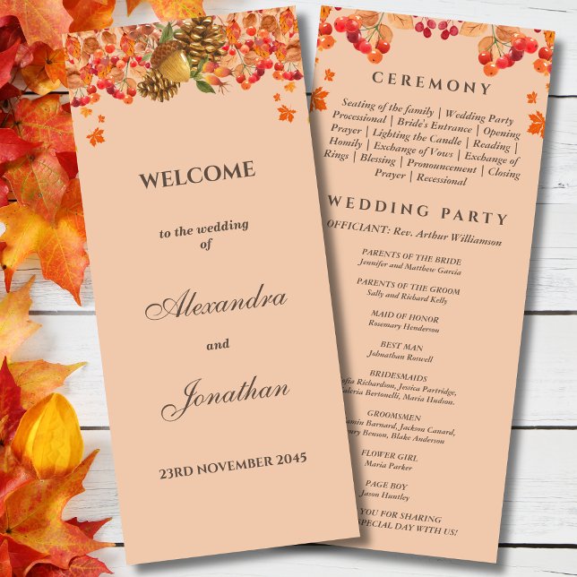 Programa Rustic Otoño Fall Wedding (Subido por el creador)