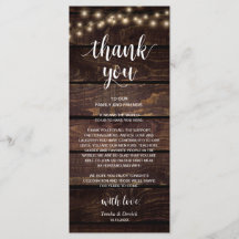 Rustic String Lights, Place Setting Gracias Card