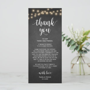 Programa Rustic String Lights, Place Setting Gracias Card