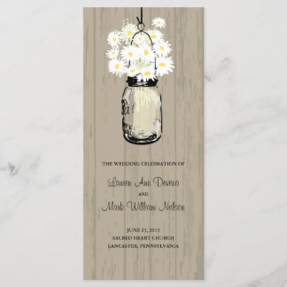 Programa Rustic Wood Mason Jar y Daisies
