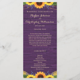 Programa Rustic Wood String ilumina a Boda de girasol morad