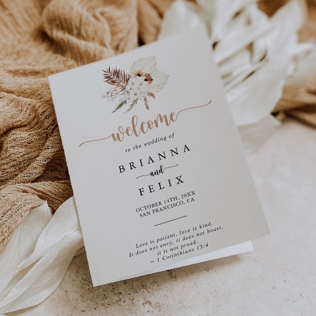 Programa Rústico Boho Elegant Floral de Boda Doble (Subido por el creador)