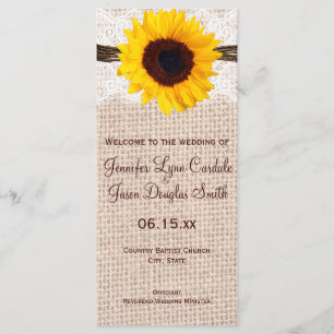 Programa Rústico Burlap Lace Twine Sunflower Weddi