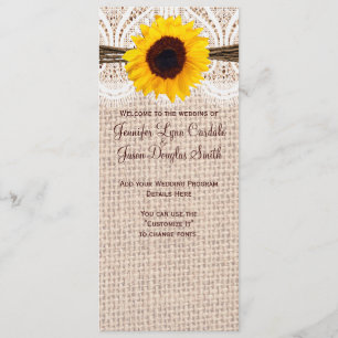 Programa Rústico Burlap Lace Twine Sunflower Weddi