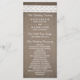 Programa Rústico Burlap & Vintage White Lace Weddi