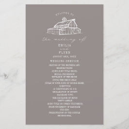 Programa Rústico de Boda Agrícola Ametista Gris