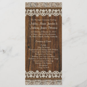 Programa Rústico de Boda de Madera de Marfil Vinta