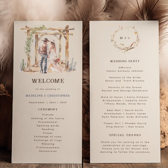 Programa Rústico de Boda de Rancho Occidental (Subido por el creador)
