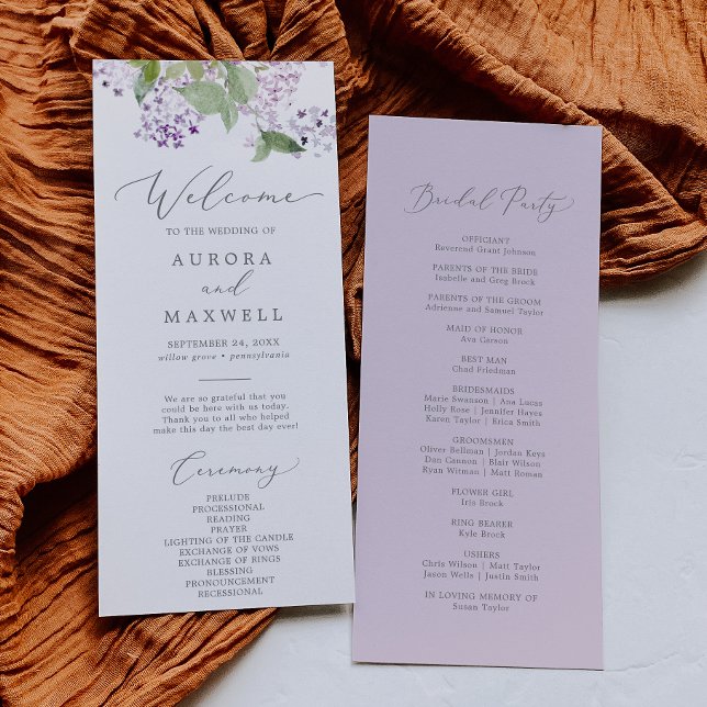 Programa Rústico de Boda Lilac (Subido por el creador)