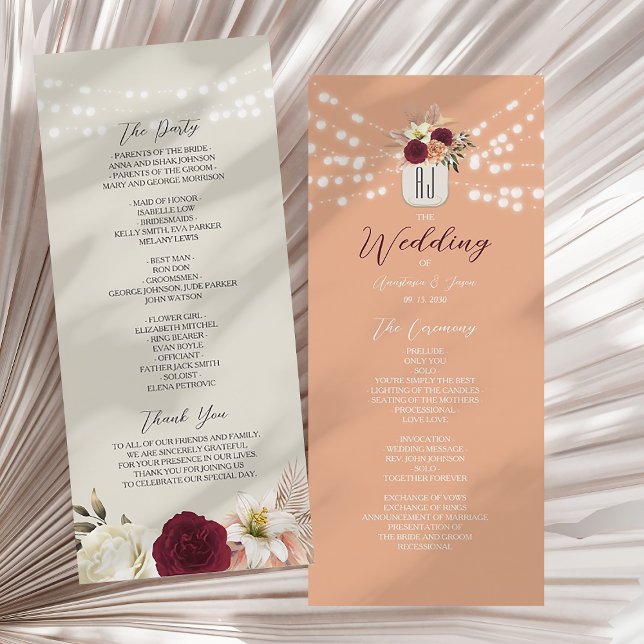 Programa Rústico de Bodas Florales en Borgoña (Subido por el creador)