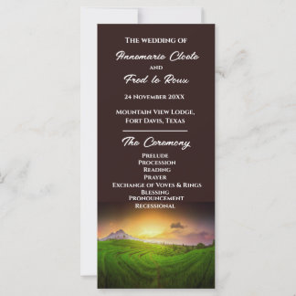 Programa Rústico de Ceremonia de Amanecer/Atardece