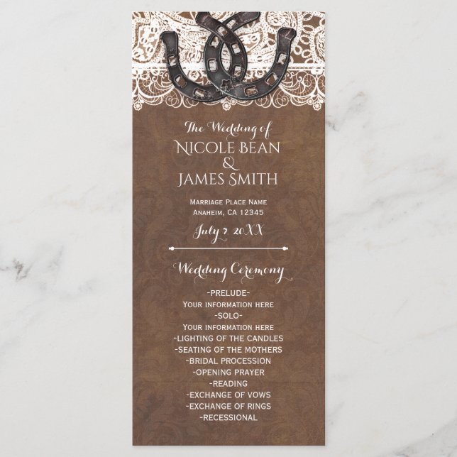 Programa Rústico de herraduras y encajes en el paí (Anverso)