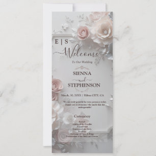 Programa Rústico Elegante De Boda De Fotos De Flor