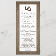 Rústico Herradura Del País En El Boda Burlap