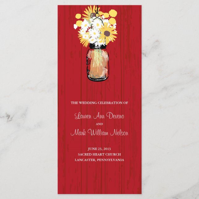 Programa Rústico Mason Jar y Wildflowers (Anverso)