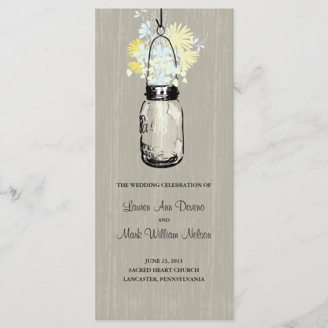 Programa Rústico Mason Jar y Wildflowers (Anverso)