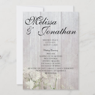Programa Rústico Moderno de Ceremonia Boda Floral 