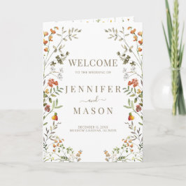 Programa Rústico otoño flor silvestre Boda plegable