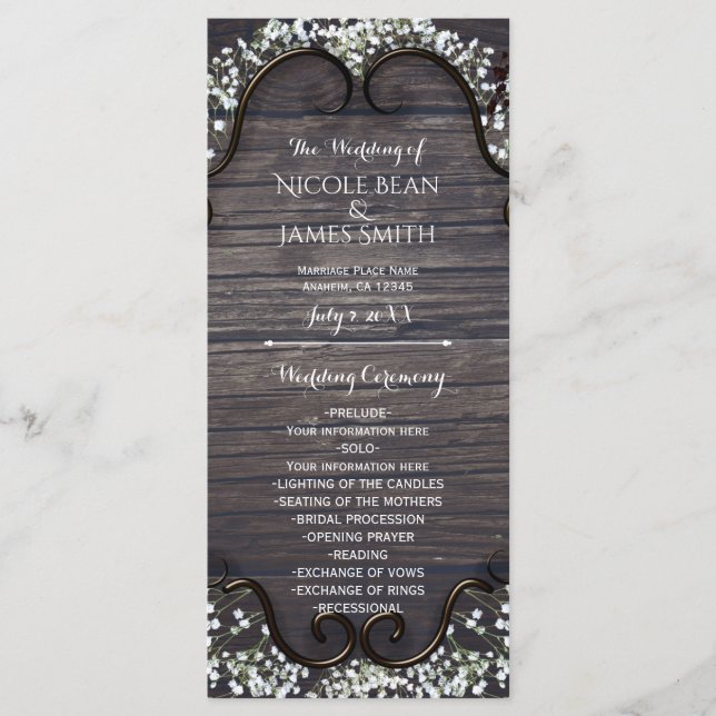 Programa Rústico País Occidente Babys Breath & Wood Program (Anverso)