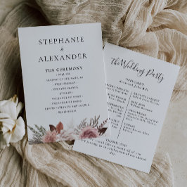 Programa Rústico Rosa de Boda Floral de Oro