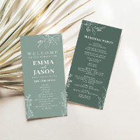 Programa Sage Green Floral Ceremonia