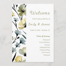 Programa Sage Green & Soft Yellow Botanical Weddin