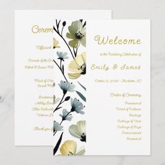 Programa Sage Green & Soft Yellow Botanical Weddin