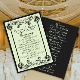 Programa Sage Green Victorian Wedding Program