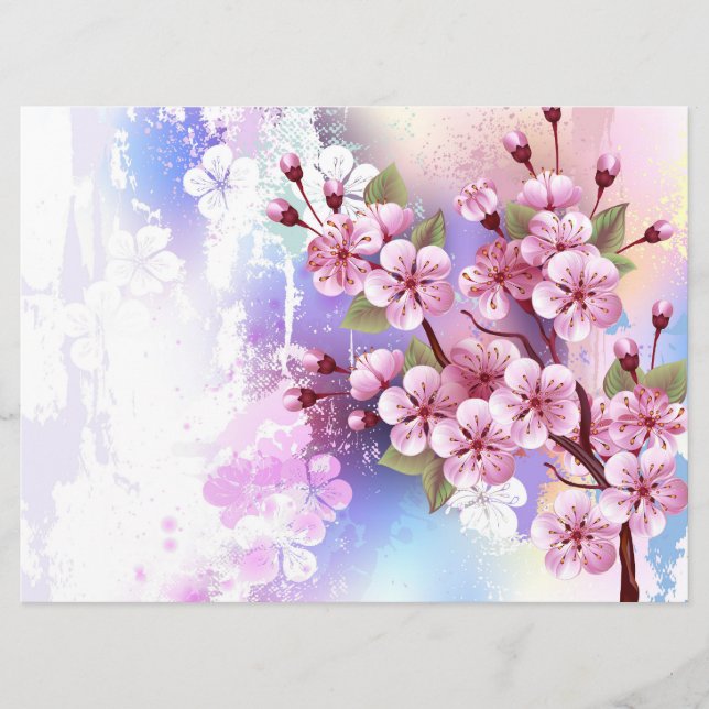 Programa Sakura rosa sobre fondo de pintura (Anverso)