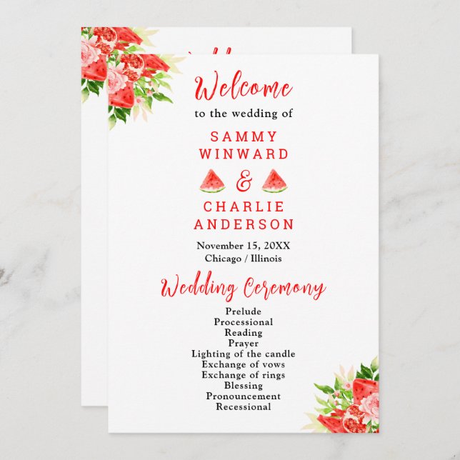 Programa sandía y Boda de granada (Anverso / Reverso)