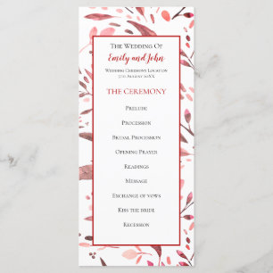 Programa Sangria Red Watercolor deja Boda