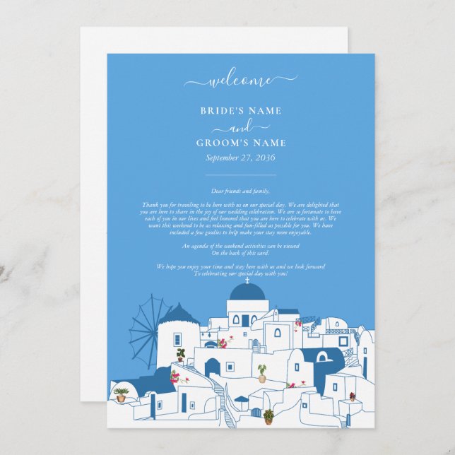 Programa Santorini Destino Grecia Boda Itineraria (Anverso / Reverso)