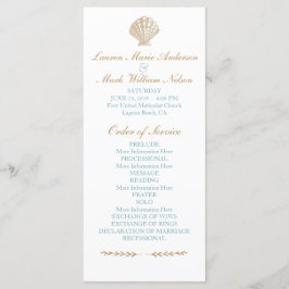 Programa Seashells Nautical Beach Wedding Tan/Aqua