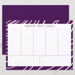Programa semanal de presupuesto púrpura personaliz