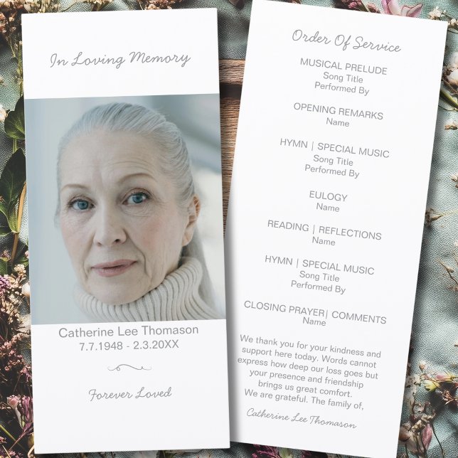 Programa Sencillo de Orden de Servicio en Memoria  (Simple Photo Memorial Order Of Service Program
)