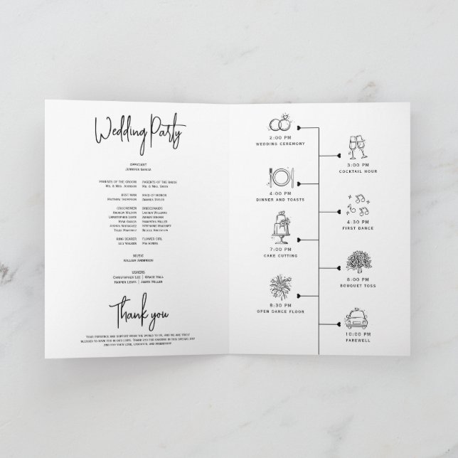 Programa Sencillo guión minimo elegante blanco negro modern (Interior)