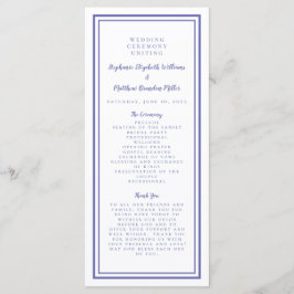 Programa Servicio de Ceremonia de Boda Blanco Periwinkle Mo