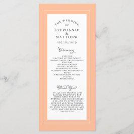 Programa Servicio de Ceremonia de Boda Elegante de Melocotó