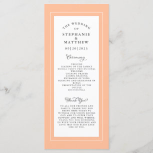 Programa Servicio de Ceremonia de Boda Elegante de Melocotó