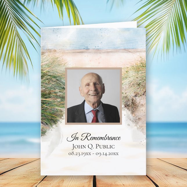 Programa Servicio de funerales de acuarela de playa natural (Subido por el creador)