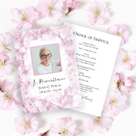 Programa Servicio de funerales de flores de hidrangea rosa 