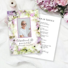 Programa Servicio de funerales de las flores de hidrangea c